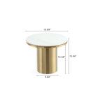 Manhattan Comfort Glenn Modern Glam Coffee and End Table - Gold - Set of 2-Coffee Tabletop Diameter Measures 31.49 inches. End Tabletop Diameter Measures 19.68 inches