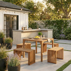 Zuo Riviera Extendable Bench - Natural - Set of 2-Furniture Colour: Natural