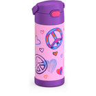 Thermos FUNtainer Bottle with Straw - 410 mL - Peace-Push button lid with pop-up straw