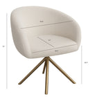 Nicer Interior Boucle Swivel Chair - White-360-degree swivel base for smooth, flexible movement