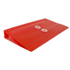 JAM Paper Enveloppes en plastique format affaires n° 10 avec fermeture à bouton et ficelle, 5 1/4 x 10 po, rouge, 24/paquet-Ouverture : Livret