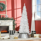 HOMCOM 6' Pencil Artificial Christmas Tree - White-Realistic branches give a full and lush look to the tree 