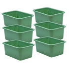 Teacher Created Resources Small Plastic Storage Bin - Eucalyptus Green - 6 Pack-Small books, notepads, toys, games, and supplies can be stored away to help your room stay clutter free.