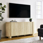 Modway Overture 63" Oval Faux Travertine Sideboard - Travertine-Particle Board & MDF