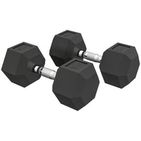 Soozier 45 lb Rubber Hex Dumbbells Weight Dumbbell for Home Office Gym - Set of 2-Help exercise your arms, shoulders, and back, and strengthen your muscles