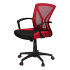 Monarch Specialties - 7357 Chaise de Bureau Ergonomique En Maille - Rouge-Doté de roulettes résistantes, d'un tissu respirant avec rembourrage en mousse et d'un support métallique noir, ce siège de bureau à dossier moyen vous assure un confort optimal tout au long de vos tâches
