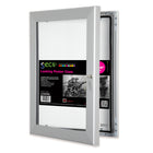SECO Lockable Indoor/Outdoor Poster Frame Case - Silver - 30" x 40"-A lockable indoor or outdoor waterproof case to display posters, pictures, and notices - can be used indoors and outdoors
