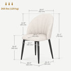 HOMCOM - Chaises de salle à manger avec pieds en métal pour cuisine - blanc crème - lot de 4-Quatre pieds robustes en acier avec patins antidérapants pour plus de stabilité 