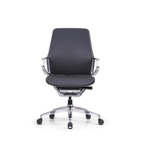 DecentLiving Standard Height-Back Office Chair - Grey-Premium genuine leather office chair