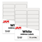 JAM Paper Mailing Address Labels, 1 1/3 x 4, White, 252 Pack-Mailing Address Labels