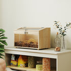 PawHut Hamster Cage with Hut, Seesaw & Ladder - Natural Wood-Transparent acrylic windows allow easy observation of hamster activities