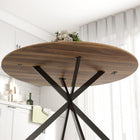 HOMCOM - Table à manger ronde 47 po avec pieds en acier - brun-Parfait pour la cuisine, la salle à manger, le salon ou le bureau à domicile 