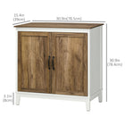 HOMCOM Farmhouse 30.9" L Storage Cabinet - Oak-The plastic foot pads can protect your floor from scratches
