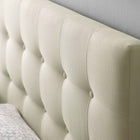Modway Emily Upholstered Fabric King Headboard - Ivory-Deep inset buttons