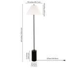Hudson&Canal - Lampadaire Somerset de 162 cm de haut avec abat-jour en tissu Empire - Bronze noirci/blanc-Comprend un cordon de 8 pieds avec interrupteur à prise rotative