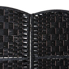 HOMCOM 4 Panels Hand-Woven Freestanding Room Divider for Home Office - Black-Solid poplar wood with X-shape farmhouse patterns for solidness and a rustic feeling
