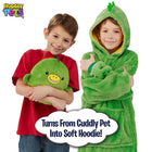 Huggle - Pets Dinosaur Animal Sweat à capuchon et jouet en peluche-L’animal se replie dans le capuchon et se ferme fermement à l’intérieur