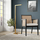 Hudson&Canal - Lampadaire à DEL intégré Malin (132 cm) avec abat-jour en métal - Laiton-Une finition en laiton fabriquée à la main est appliquée sur la base en métal