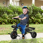 Qaba - Tricycle bébé 4 en 1 avec siège réversible et réglable - rouge-Canopy réglable en continu et amovible 