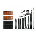 LjubLjana 53" Electric Height Adjustable Sit-Stand Desk - Black/Wood-Cup holder and headphone holder