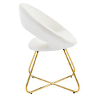Modway Nouvelle Performance Velvet Dining Chair - Gold/White - 2 Pack-Sturdy Gold Metal Frame
