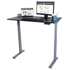 Victor - Bureau debout entierement electrique reglable en hauteur, 4' de large, noir-Fonctionnement electrique fluide d'une simple pression sur un bouton