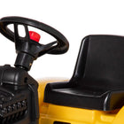 Aosom Kids Pedal Ride-On Excavator with Horn and Detachable Trailer - Yellow-Detachable hauling trailer design delivers added fun 