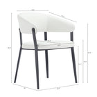 Manhattan Comfort Belle 22.4" Modern Textured Leatherette Upholstered Dining Chair - White - Set of 4-Grey Metal Frame Adds Strength and a Sleek, Modern Finish