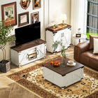 HOMCOM 31.1" L Floor Storage Cabinet - White-Colour: Distressed White, Brown
