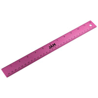 JAM Paper Strong Aluminum Ruler - 12" - Fuchsia Metallic-Colour: Fuchsia Stainless Steel
