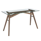 Modway Steadfast 56" Glass Top Office Desk - Walnut-Modern Office Desk