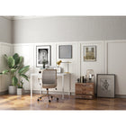 Can-Bramar Glassara Writing Desk - White-The steel powder coated frame is rugged enough to withstand the load capacity while ensuring excellent stability