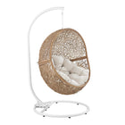 Modway Encase Outdoor Patio Rattan Swing Chair - Cappuccino Beige-Modern Outdoor Patio Swing Chair