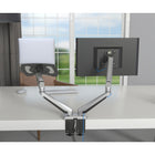 ShoppingAll - Support pour écran et ordinateur portable 2 en 1 avec 2 bras pivotants - Argent-10