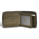 Champs Camo Leather Zip Around Wallet - Green-RFID Lining