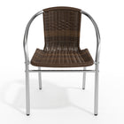 Flash Furniture Commercial Aluminum & Dark Brown Rattan Indoor-Outdoor Restaurant Stack Chair-Cross Braces provide extra stability