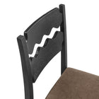 Modway Jax Oak Wood Dining Chair With Wavy Razor Back and Cushion - Black Cocoa-9