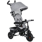 Qaba - Tricycle poussette 6 en 1 pour bébé avec panier et canopée - gris-Conception 6-en-1 qui évolue avec votre enfant pour des années d’amusement 