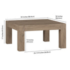 Hudson&Canal - Table basse carrée Langston de 86 cm de largeur, , en chêne gris vieilli-9