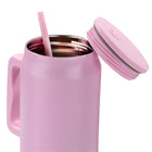 General Supply Goods + Co Goods + Co Stainless Steel Mega Tumbler - 1.35 L - Pink-Twist-off lid with matching reusable straw for easy sipping