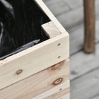 Outsunny Wooden Raised Planting Boxes - 205" L x 125" W x 23.5" H - Natural - 4 Pack-Built with plastic cloth with drainage holes prevents soil loss 