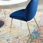 Modway - Scoop Jambe en acier inoxydable doré Performance Velvet Chaise à manger - Marine-Vintage Glamour Style