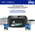 Brother Work Smart MFC-J1360DW Wireless Colour Inkjet All-in-One Printer-Connect your way. Multiple connection options let you interface with your printer on your wireless network or via USB