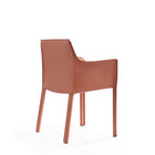 Manhattan Comfort Vogue 23.43" Modern Faux Leather Upholstered Dining Chair - Clay-Standard 4-Leg Base