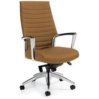 Global Accord High Back Knee-Tilter Office Chair - Tan-High back knee-tilter chair