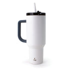 Sully - Gobelet En Acier Inoxydable À Double Paroi Avec Double Couvercle - 43 oz - Gris-Bouchon dévissable et paille réutilisable