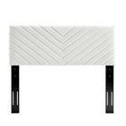 Modway Alyson Angular Channel Tufted Performance Velvet Full/Queen Headboard - White-Solid Wood and Particleboard Frame