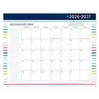 Emily Ley Simplified 2026-27 Happy Stripe Standard Desk Pad - 22" x 17" - Bilingual-12 months: July 2026 - June 2027