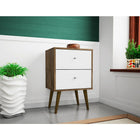 Manhattan Comfort Liberty 2.0 Nightstand, Rustic Brown/White (204AMC96)-Upon Assembly, Measures: 17.72" Length, 27.09" Height, 14.7" Depth.