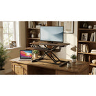 ALTIVA 32" Sit To Stand Height Adjustable Desk Riser converter - Dark Wood-Height Adjustment Range: 4.5"-20" (11.5cm - 51cm)